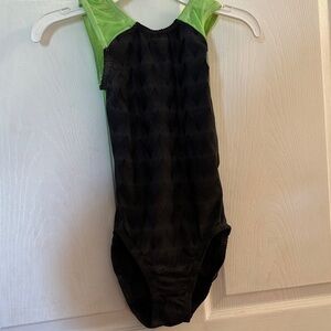Garland activewear Black and Neon Green Tank Leotard Top